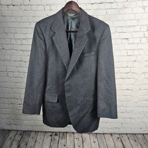 Kuppenheimer Mens Vintage Pure Wool Blazer Charcoal Gray Sport Coat Made in USA